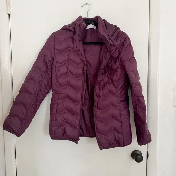 Clothing Time And Tru Women's Puffer Coat With Hood Time Tru